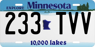 MN license plate 233TVV