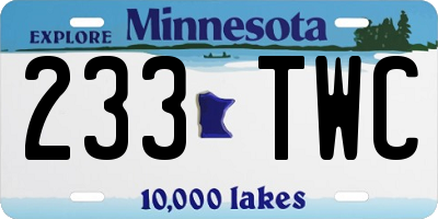 MN license plate 233TWC