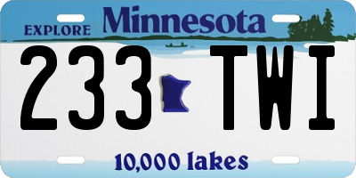 MN license plate 233TWI