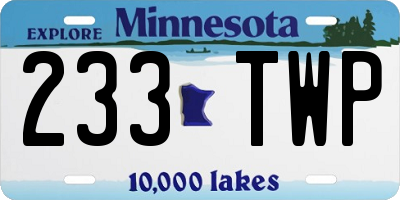 MN license plate 233TWP