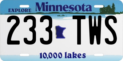 MN license plate 233TWS