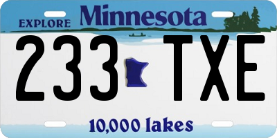 MN license plate 233TXE