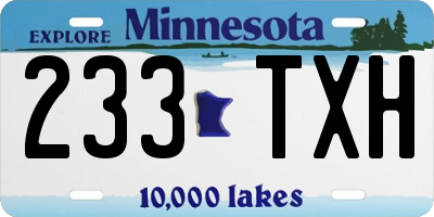MN license plate 233TXH