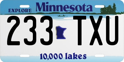 MN license plate 233TXU