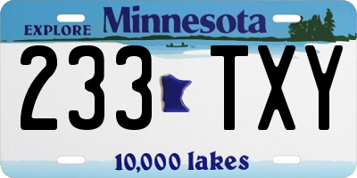 MN license plate 233TXY
