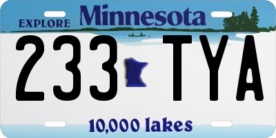 MN license plate 233TYA