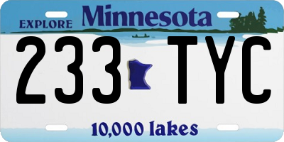 MN license plate 233TYC