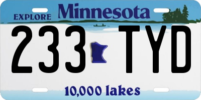 MN license plate 233TYD