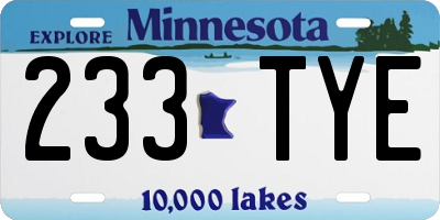 MN license plate 233TYE