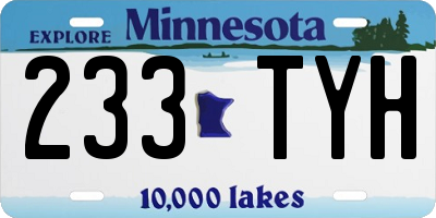 MN license plate 233TYH