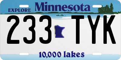 MN license plate 233TYK
