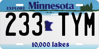 MN license plate 233TYM
