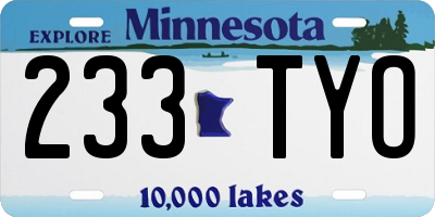 MN license plate 233TYO