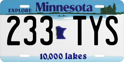 MN license plate 233TYS