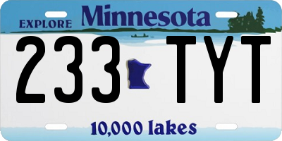 MN license plate 233TYT