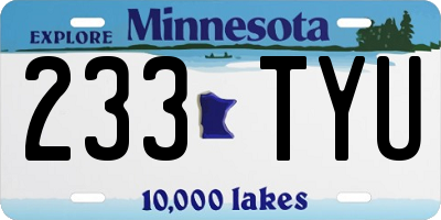 MN license plate 233TYU