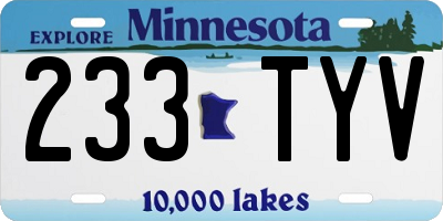 MN license plate 233TYV
