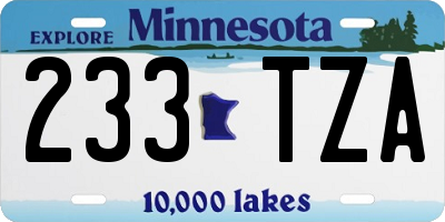 MN license plate 233TZA