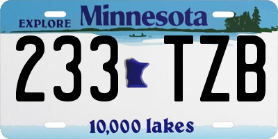 MN license plate 233TZB