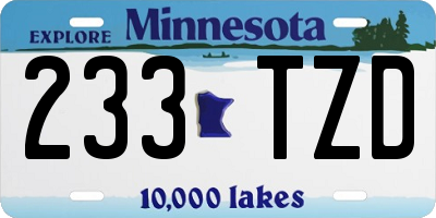 MN license plate 233TZD