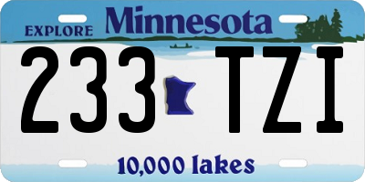 MN license plate 233TZI