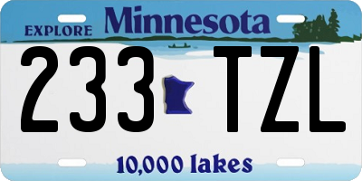 MN license plate 233TZL