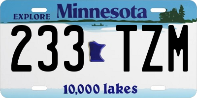 MN license plate 233TZM