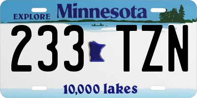 MN license plate 233TZN