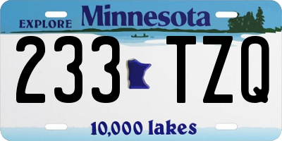 MN license plate 233TZQ