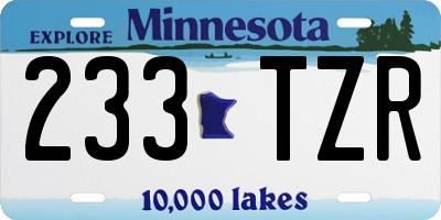 MN license plate 233TZR