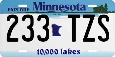 MN license plate 233TZS