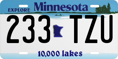MN license plate 233TZU