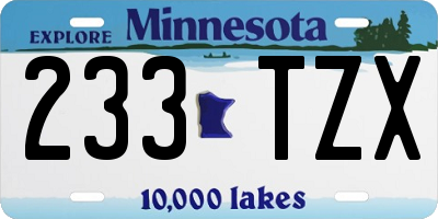 MN license plate 233TZX