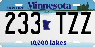 MN license plate 233TZZ