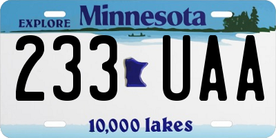 MN license plate 233UAA