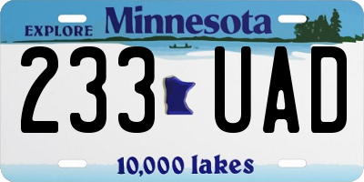 MN license plate 233UAD
