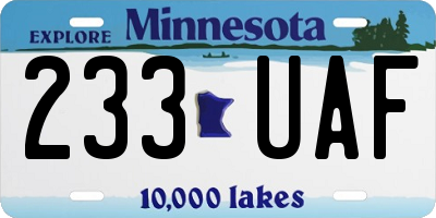 MN license plate 233UAF