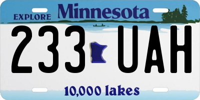 MN license plate 233UAH