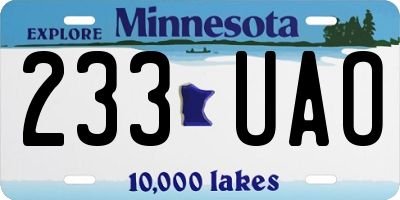 MN license plate 233UAO