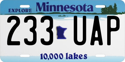 MN license plate 233UAP
