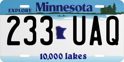 MN license plate 233UAQ