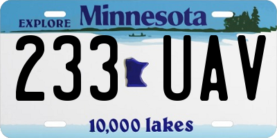 MN license plate 233UAV