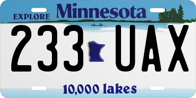 MN license plate 233UAX