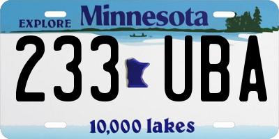 MN license plate 233UBA
