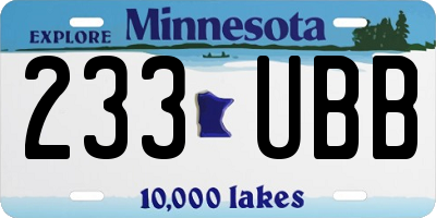 MN license plate 233UBB