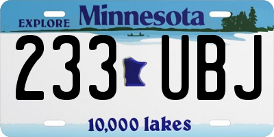 MN license plate 233UBJ