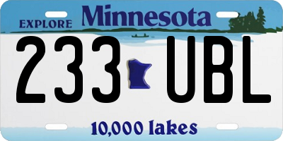 MN license plate 233UBL