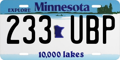MN license plate 233UBP