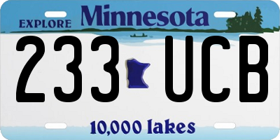 MN license plate 233UCB