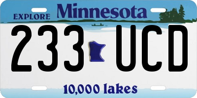 MN license plate 233UCD